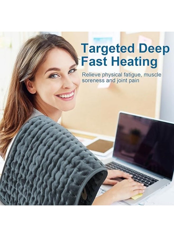 وسادة تدفئة كهربائية لتخفيف آلام الظهر والجسم - مفرش حراري بـ 6 مستويات حرارة وفصل تلقائي للظهر والبطن والأكتاف - 16×24 إنش - Image 3